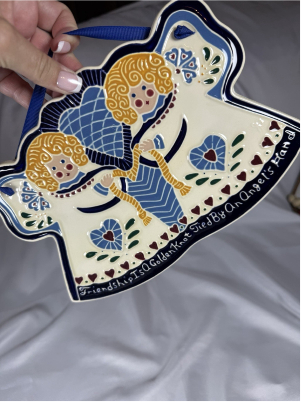 J. Duban Designs-Ft. Worth,TX. -2 Angels/Hearts-Friendship Wall Hanging Plaque - Picture 5 of 7